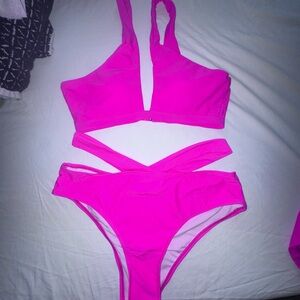 SHEIN Hot Pink Bikini Set